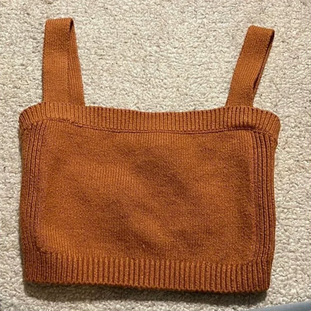 ALC Rust Cropped Knit Top - Picture 2 of 2